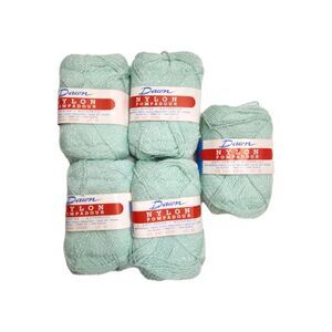 Vintage Dawn Nylon Pompadour Yarn Lot 4.5 Skeins 506 Baby Green Match Lot 42